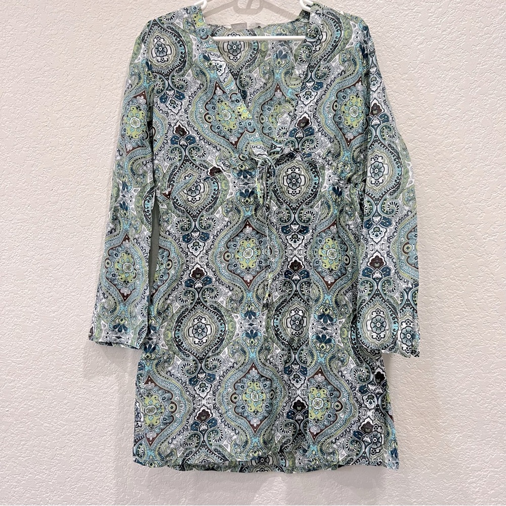Athleta Surfside Kurta Paisley Coverup Tunic Silk Size Small - Picture 2 of 10